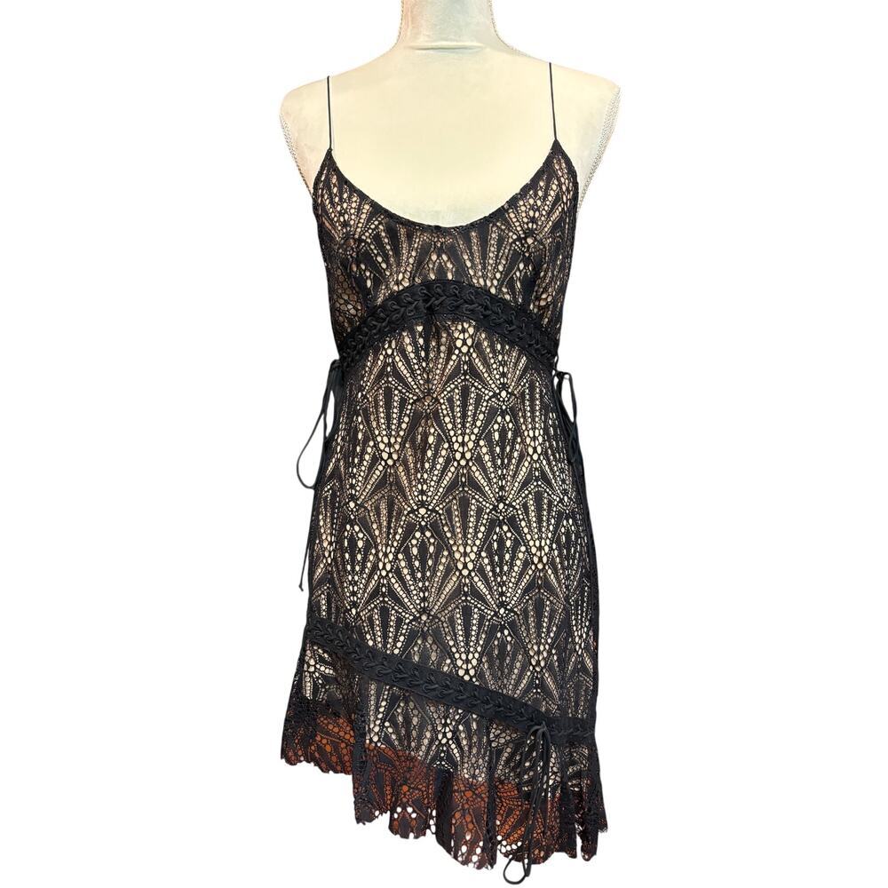 For Love and Lemons Black Lace Mini Dress Size L